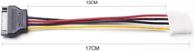 Alt view image 5 of 5 - 15 Pin Connector SATA Male To Molex IDE 4 Pin Female Adapter Extension Power Cable Power Adapter Computer Wire Computer