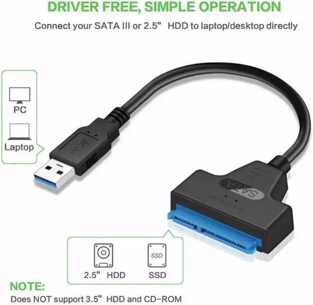 Alt view image 5 of 5 - 3.0 To SATA3+22pin Hard Disk Cable Converter 5Gbps  Adapter For 2.5 Inches SSD HDD Hard Disk SATA Adapter Cable Converter
