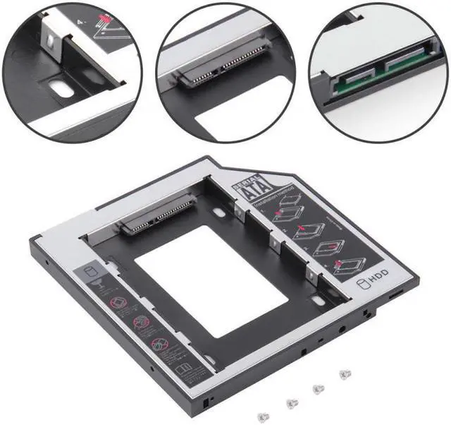 Main image of 2nd HDD Caddy 9.5mm For 2.5" 2TB SATA 3.0 SSD Case Hard Disk Drive Enclosure Box + LED For Laptop CD-ROM DVD-ROM Optibay