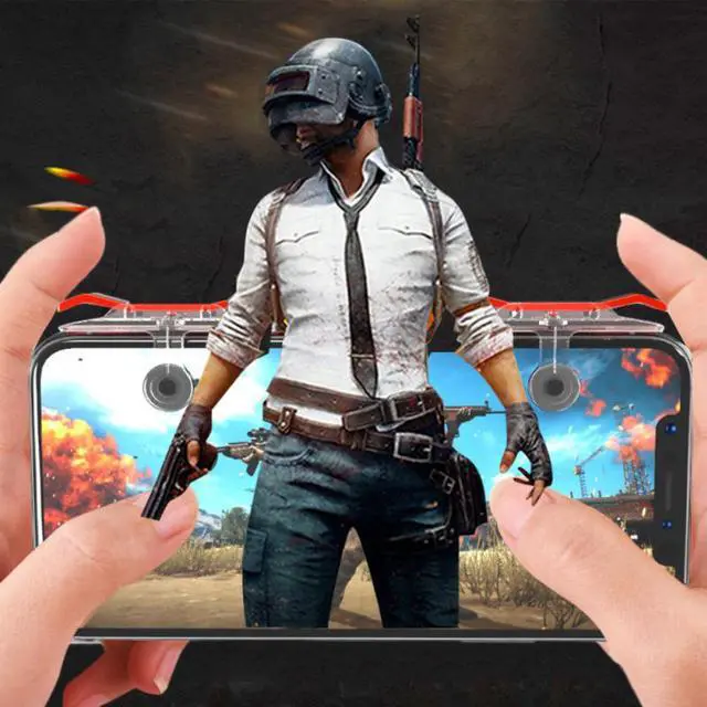 Alt view image 3 of 5 - Left+Right PUBG Moible Phone Controller Gamepad  Fire L1 R1 Trigger Game Pad Grip Joystick For IPhone Android Accessories