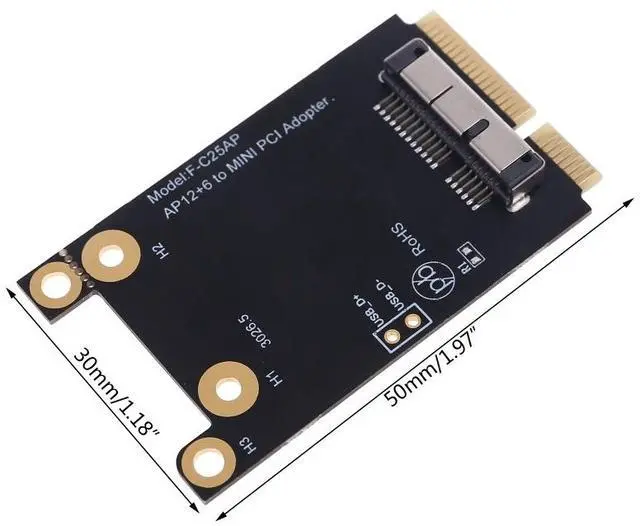Alt view image 6 of 6 - BCM94331CD BCM94360CD BCM943602CS BCM94360CSAX to Mini PCI-E Adapter Card Wireless Cards Laptop Accessories
