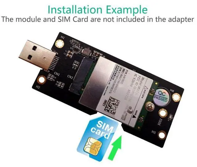 Alt view image 4 of 6 - M.2 Key B to USB 3.0 Adapter Riser Card for Desktop PC with SIM Card Slot Connector Board for /LTE 2/3/4G 5G Module