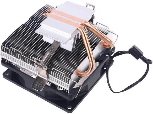 Alt view image 5 of 5 - CPU Cooler LGA/2011/115X/775 3 Pin PC Cooling Radiator 2 Copper Tubes 5 Colors LED Cooling Fan