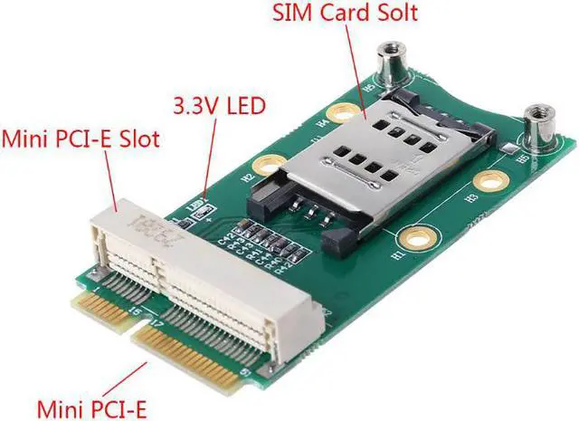 Alt view image 6 of 6 - Mini PCI-E Adapter with SIM Card Slot for 3G/4G WWAN LTE GPS Card Mini PCI-e Adapter