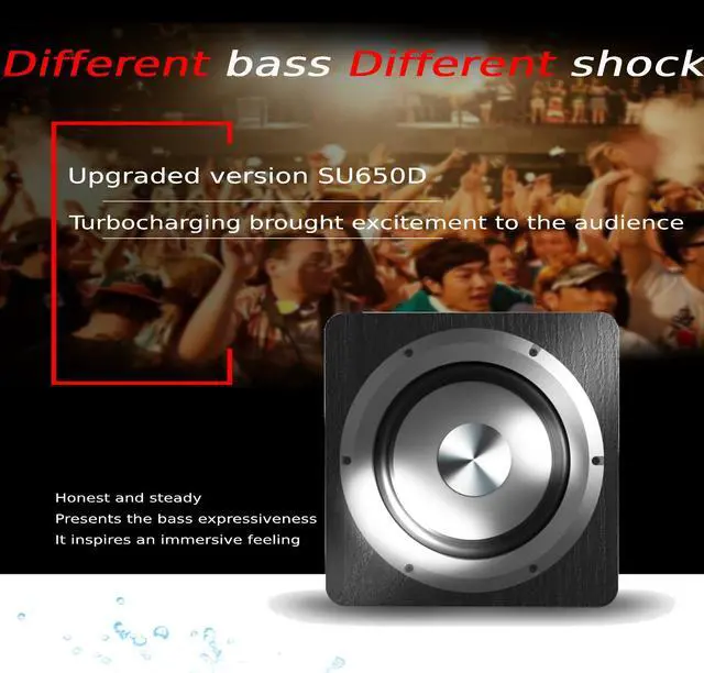 Alt view image 3 of 7 - 6.5 Inch 100W High Power Active Subwoofer Plug and Play Turbocharged Speaker Fit for Home Theater Black US Plug 100240V