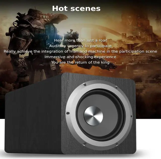 Alt view image 4 of 7 - 6.5 Inch 100W High Power Active Subwoofer Plug and Play Turbocharged Speaker Fit for Home Theater Black US Plug 100240V