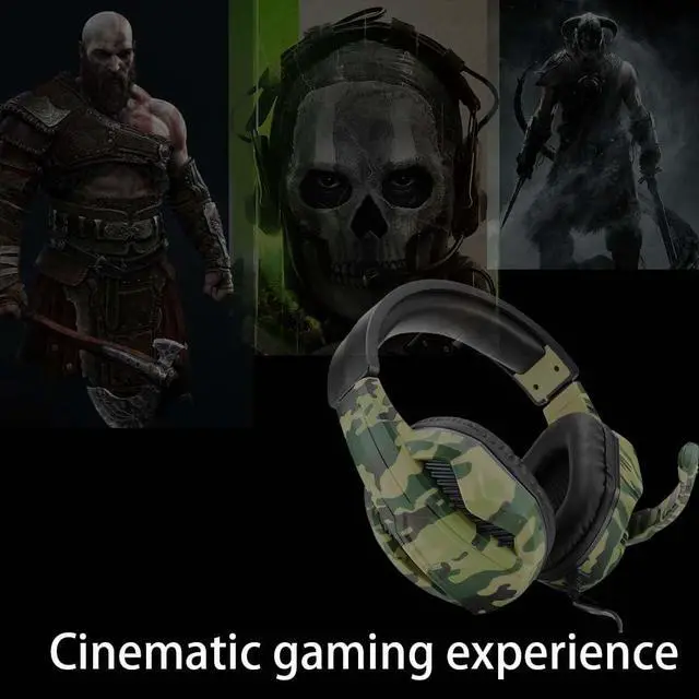 Alt view image 3 of 7 - XinCi PS4 3.5mm Camouflage Gaming Headset Professional Gamer Stereo Head-Mounted Headphone Computer Earphones for PS5 PS4 Xbox Switch