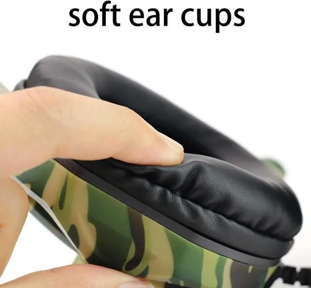 Alt view image 5 of 7 - XinCi PS4 3.5mm Camouflage Gaming Headset Professional Gamer Stereo Head-Mounted Headphone Computer Earphones for PS5 PS4 Xbox Switch