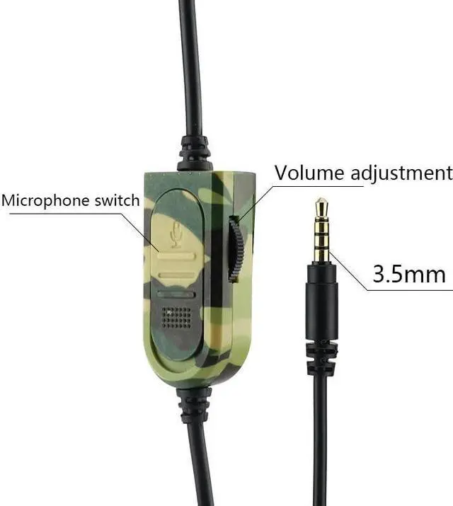 Alt view image 7 of 7 - XinCi PS4 3.5mm Camouflage Gaming Headset Professional Gamer Stereo Head-Mounted Headphone Computer Earphones for PS5 PS4 Xbox Switch