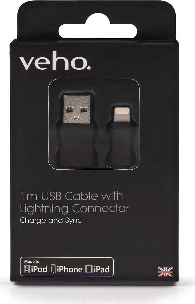 Alt view image 10 of 10 - Veho Pebble Apple Certified MFi Lightning Cable (1m)