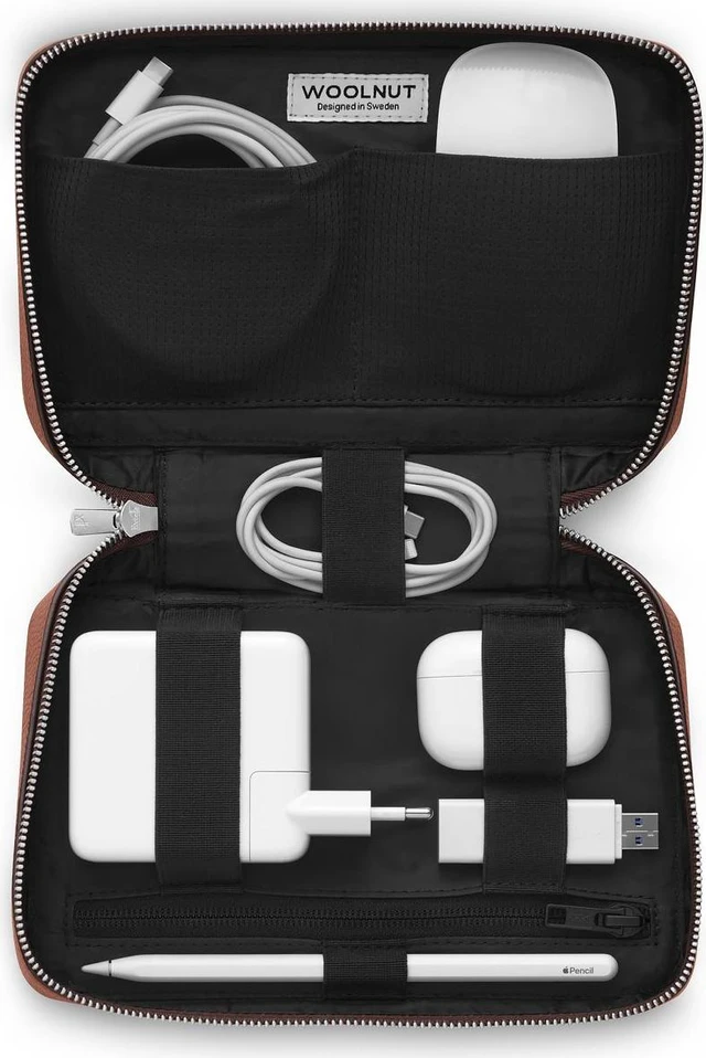 Alt view image 6 of 7 - Leather Tech Organizer - Cognac
