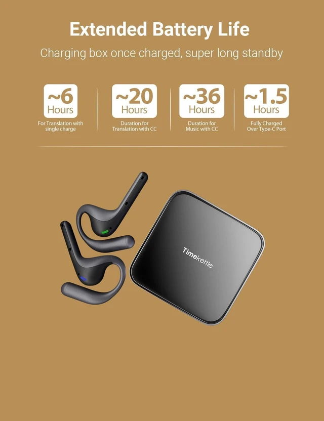 Alt view image 3 of 5 - W4 Pro AI Interpreter Earbuds