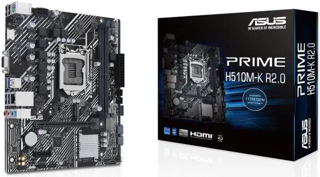Alt view image 7 of 7 - ASUS PRIME H510M-K R2.0 Intel H510 LGA 1200 Micro ATX Motherboard