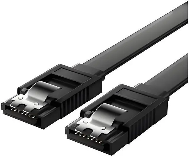 Main image of MUIKEUHD SATA Cable III 5 Pack 6Gbps 7pin Straight  Data Cable with Locking Latch Compatible for SATA SSD, HDD, CD Driver, CD Writer, 20 Inch Black