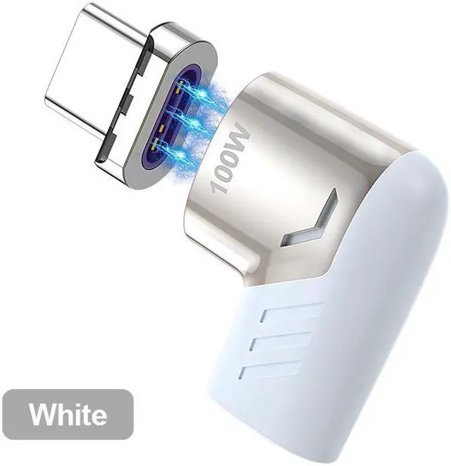 Main image of KUULAA 100W/5A USB Type C Magnetic Adapter LED Light Type-C Male To USB C Female Connector For P40 Mate 40 Pro 8Pro 8T-White
