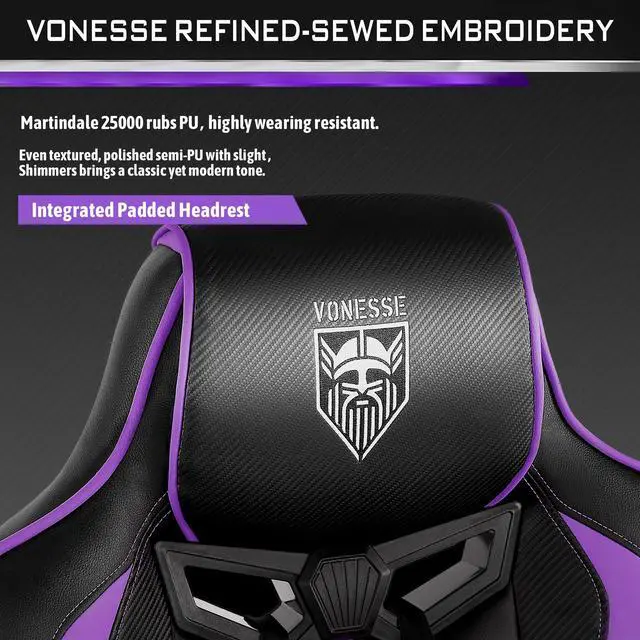 Alt view image 4 of 7 - Purple Gaming Chair with Footrest, Reclining Computer Gaming Chair, High Back Gamer Chair with Massage, Ergonomic PC Gaming Chair, Racing Style Gaming Desk Chair, Big and Tall Gaming Chairs for Adults
