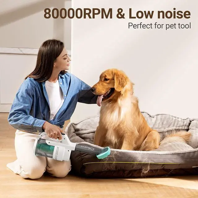 Alt view image 4 of 7 - Ofuzzi H9 Pet Pro 5-in-1 Cordless Handheld Vacuum, 13000Pa Strong Suction, Portable Handheld Vacuum, Lightweight with LED Light, Rechargeable Hand Held Vacuum for Home, Office, Pet and Car