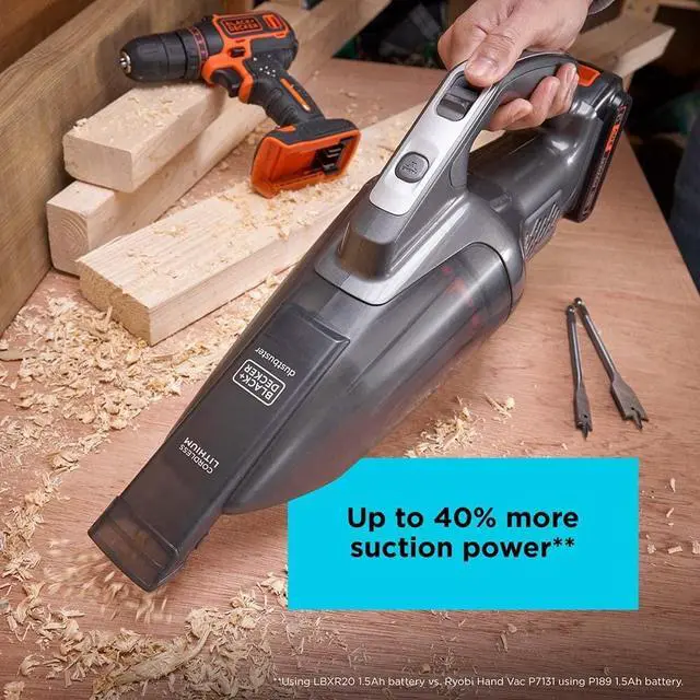 Alt view image 3 of 7 - BLACK+DECKER 20V dustbuster Small Vacuum Cleaner Portable Vacuum Hand Held Cordless for Home and Car, Includes Rechargeable Battery (BCHV001C1)
