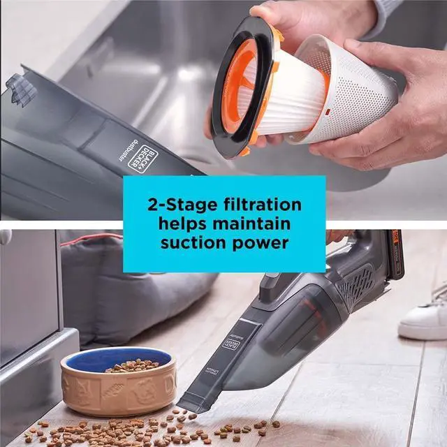 Alt view image 5 of 7 - BLACK+DECKER 20V dustbuster Small Vacuum Cleaner Portable Vacuum Hand Held Cordless for Home and Car, Includes Rechargeable Battery (BCHV001C1)