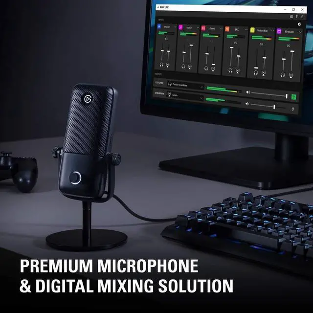 Alt view image 2 of 7 - Elgato Wave:1 - Premium Cardioid USB Condenser Microphone for Streaming, Gaming, Home Office, Free Mixer Software, Sound Effect Plugins, Anti-Distortion, Plug & Play, Mac/PC, Stream Deck compatible