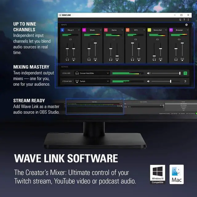 Alt view image 4 of 7 - Elgato Wave:1 - Premium Cardioid USB Condenser Microphone for Streaming, Gaming, Home Office, Free Mixer Software, Sound Effect Plugins, Anti-Distortion, Plug & Play, Mac/PC, Stream Deck compatible