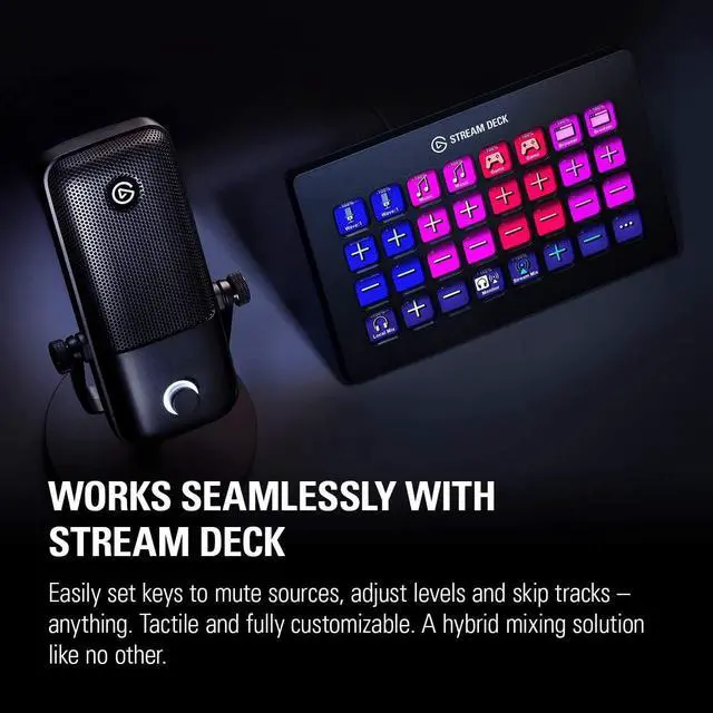 Alt view image 6 of 7 - Elgato Wave:1 - Premium Cardioid USB Condenser Microphone for Streaming, Gaming, Home Office, Free Mixer Software, Sound Effect Plugins, Anti-Distortion, Plug & Play, Mac/PC, Stream Deck compatible