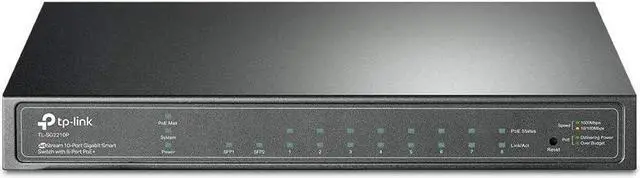 Main image of TP-Link TL-SG2210P V3| Jetstream 8 Port Gigabit Smart Managed PoE Switch | 8 PoE+ Ports @61W, 2 SFP Slots | Support Omada SDN | PoE Recovery | IPv6 | Static Routing | 5 Year Manufacturer Warranty