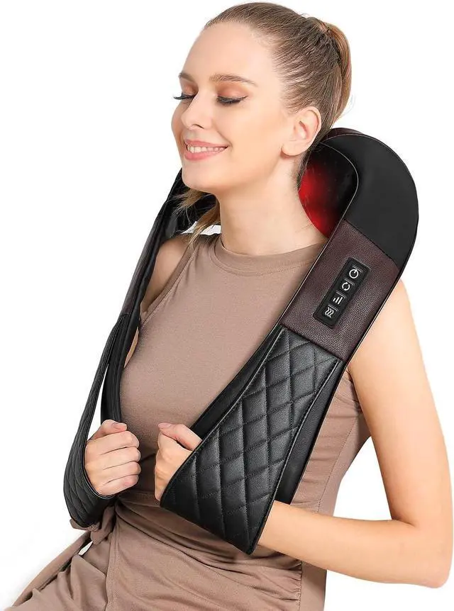 Alt view image 3 of 6 - Neck Massager with Heat, Shiatsu Back Neck and Shoulder Massager, Deep Tissue 4D Kneading Massage Relax Muscle Pain Relief, Use at Home, Office, Car- Best Gifts for Women Men Mom Dad
