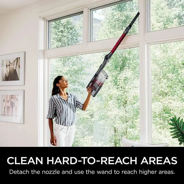 Alt view image 3 of 7 - Shark IZ163H Pet Plus Cordless Stick Vacuum with Self-Cleaning Brushroll and HEPA Filter, Lightweight Deep Cleaning Vacuum for Carpet and Hard Floors, Folds for Easy Storage, 40-min Runtime, Raspberry