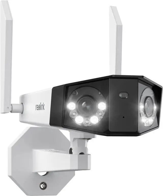 Main image of REOLINK 4K WiFi Security Camera with 180° Ultra-Wide Angle, 2.4/5GHz Plug-in Outdoor Camera, Smart Human/Vehicle/Animal Detection, Color Night Vision, Two-Way Talk, DC 12V/2A, Duo 2 WiFi