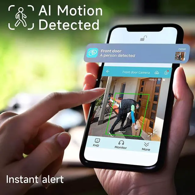 Alt view image 3 of 7 - 2Pack Security Cameras Outdoor Wireless, Battery Powered Wire-Free Spotlight Camera, 2K QHD Video, 2 Way Audio, AI Motion Detection, Color Night Vision, Cloud/SD(up to 256G), Compatible with Alexa