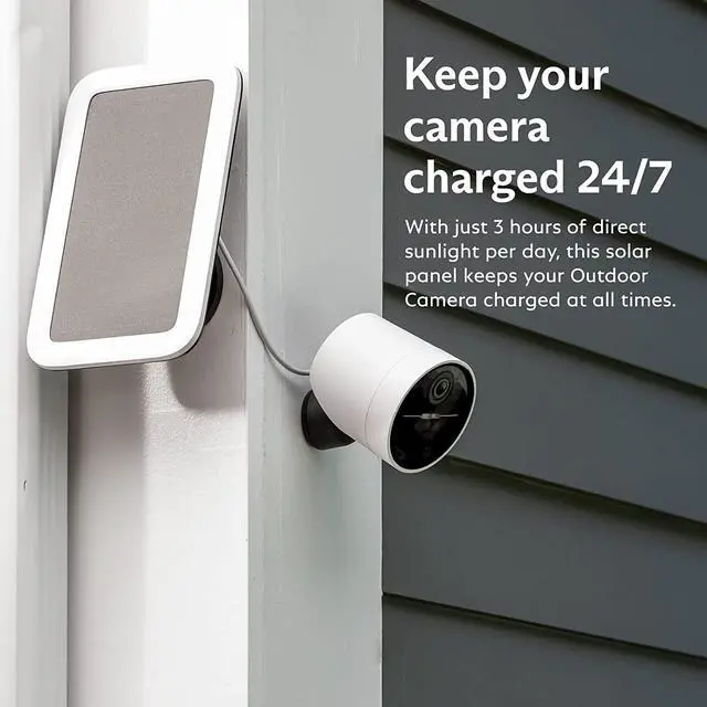 Alt view image 4 of 7 - SimpliSafe Solar Panel for Outdoor Security Camera,White & Smart Alarm Wireless Indoor Security Camera