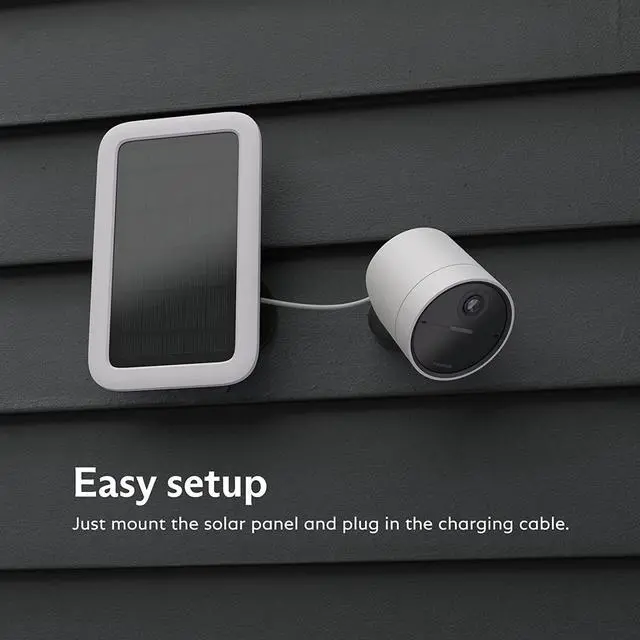 Alt view image 3 of 7 - SimpliSafe Solar Panel for Outdoor Security Camera,White & Smart Alarm Wireless Indoor Security Camera
