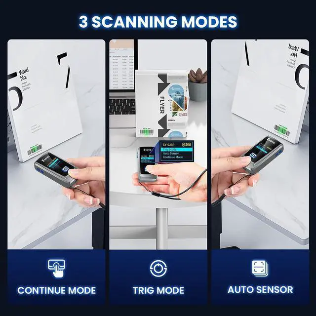 Alt view image 4 of 7 - Eyoyo Mini Bluetooth QR Code Scanner with LCD Display, Portable Wireless 1D 2D Book Barcode Scanner Reader for Library Classroom Inventory Compatible with iPhone iPad Android iOS POS Laptop Tablet