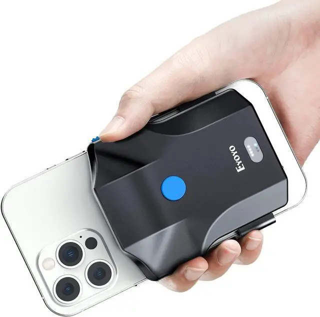 Main image of Upgraded Eyoyo QR Bluetooth Barcode Scanner, Wireless Back Clip Phone 1D 2D Bar Code Reader with Image Scanning Function Compatible with Android, iOS, iPad, iPhone for Warehouse Inventory Book Library