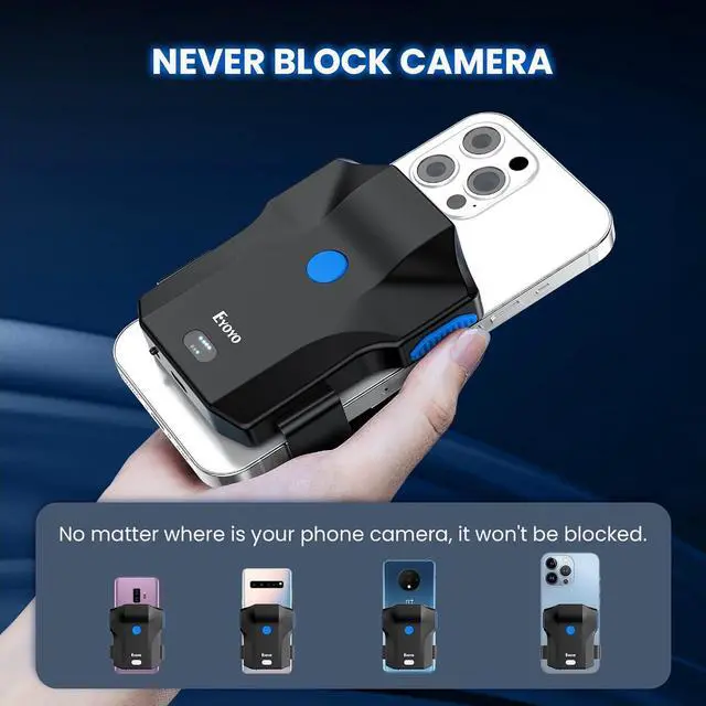 Alt view image 7 of 7 - Upgraded Eyoyo QR Bluetooth Barcode Scanner, Wireless Back Clip Phone 1D 2D Bar Code Reader with Image Scanning Function Compatible with Android, iOS, iPad, iPhone for Warehouse Inventory Book Library