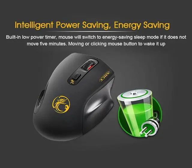 Alt view image 5 of 6 - iMice Wireless Mouse 4 Buttons 2000DPI Mause 2.4G Optical USB Silent Mouse Ergonomic Mice Wireless For Laptop PC Computer Mouse