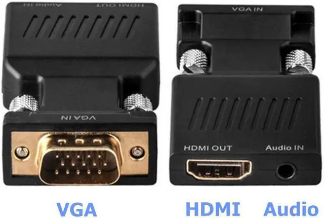 Alt view image 3 of 6 - VGA Male to HDMI Female Converter with Audio Adapter Cables 1080P for HDTV Monitor Projector PC PS3