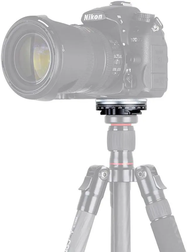 Alt view image 6 of 6 - koolehaoda Camera Panoramic Panning Base with Arca Swiss Style Plate, Aluminum Alloy Black Panorama Tripod Head with Bubble Level for Tripod Monopod DSLR Cameras