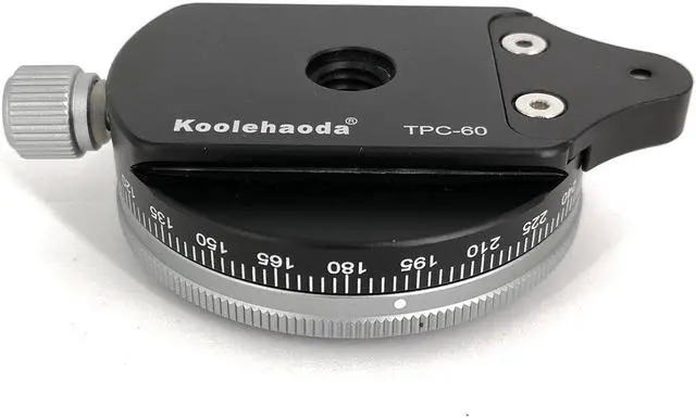 Alt view image 2 of 6 - koolehaoda Camera Panoramic Panning Base with Arca Swiss Style Plate, Aluminum Alloy Black Panorama Tripod Head with Bubble Level for Tripod Monopod DSLR Cameras