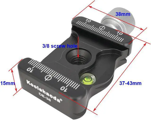 Alt view image 5 of 8 - Koolehaoda Screw Knob Quick Release Plate Clamp Adapter with Bottom AS Standard Dovetail fit Arca Swiss Tripod or Monopod Head (DE-38)