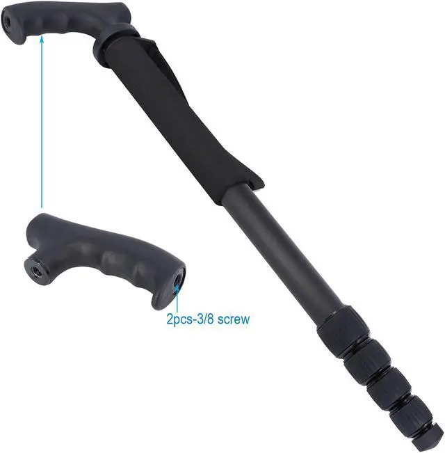 Alt view image 2 of 7 - Koolehaoda Aluminum Camera Monopod & Alpenstock with Handle, 5-Legs Sections,12KG / 26.4 lbs Load Capacity.