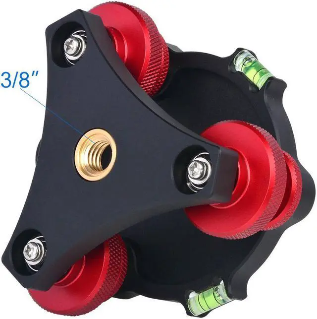 Alt view image 3 of 6 - koolehaoda Leveler with Bubble Level LP-64 for Tripod 3/8 Mounting Screw 3 Adjustment Dials for Camera Tripod