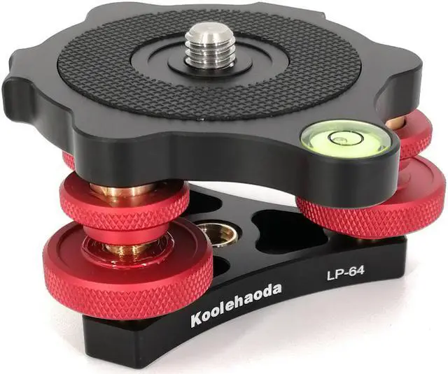 Main image of koolehaoda Leveler with Bubble Level LP-64 for Tripod 3/8 Mounting Screw 3 Adjustment Dials for Camera Tripod