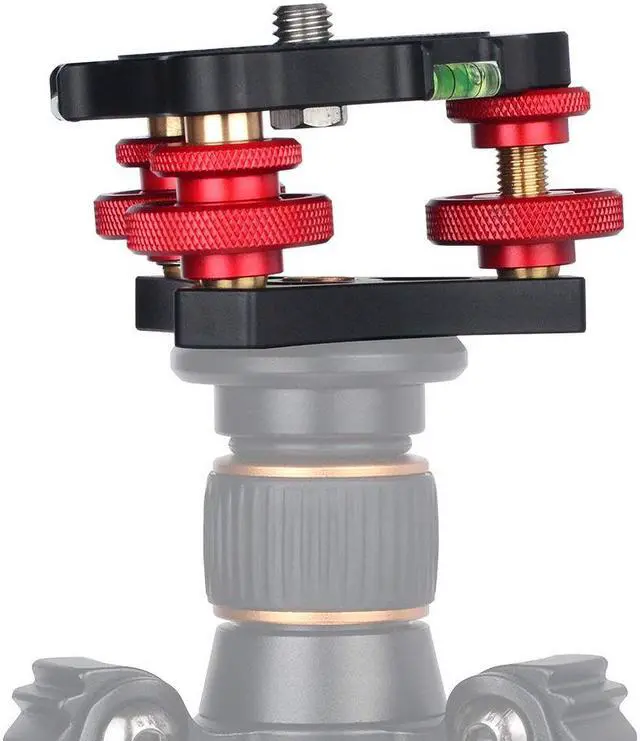 Alt view image 2 of 6 - koolehaoda Leveler with Bubble Level LP-64 for Tripod 3/8 Mounting Screw 3 Adjustment Dials for Camera Tripod