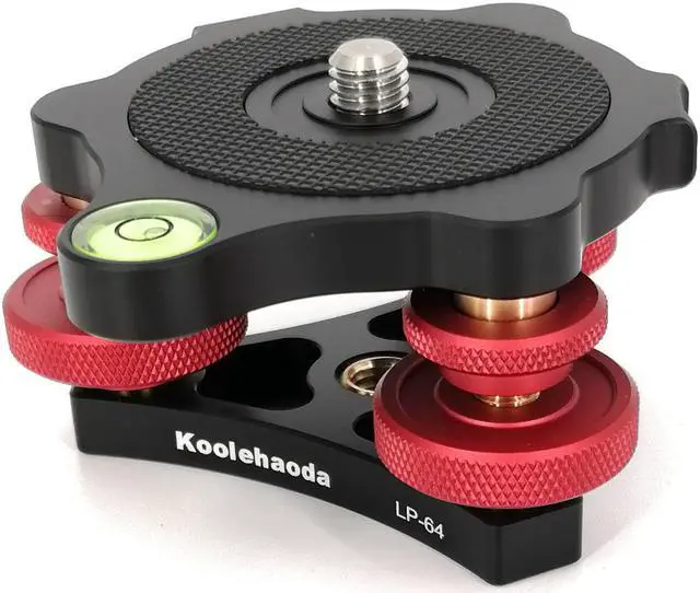 Alt view image 5 of 6 - koolehaoda Leveler with Bubble Level LP-64 for Tripod 3/8 Mounting Screw 3 Adjustment Dials for Camera Tripod