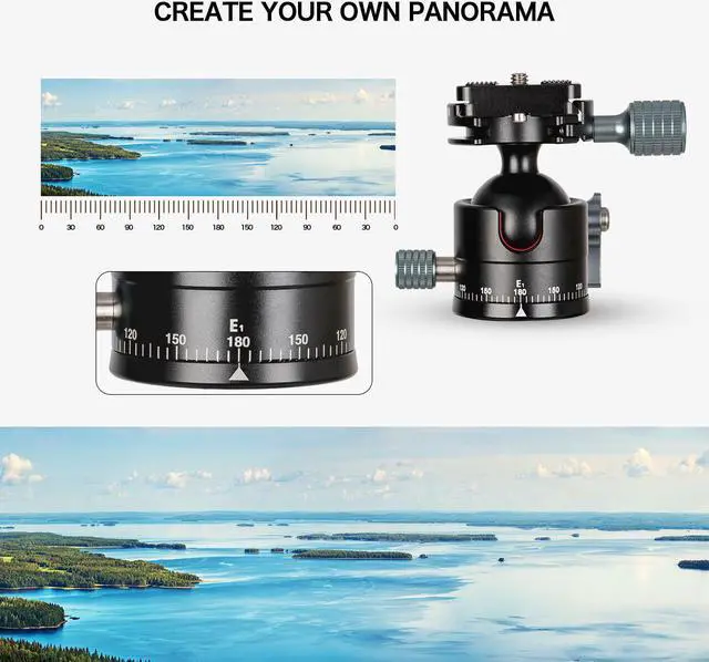 Alt view image 4 of 6 - koolehaoda Low-Profile Mini Ball Head 28mm ball diameter with 1/4" Screw Arca-Type QR Plate for Tripod,Slider and DSLR Cameras, Net weight only 170g / 0.38lbs