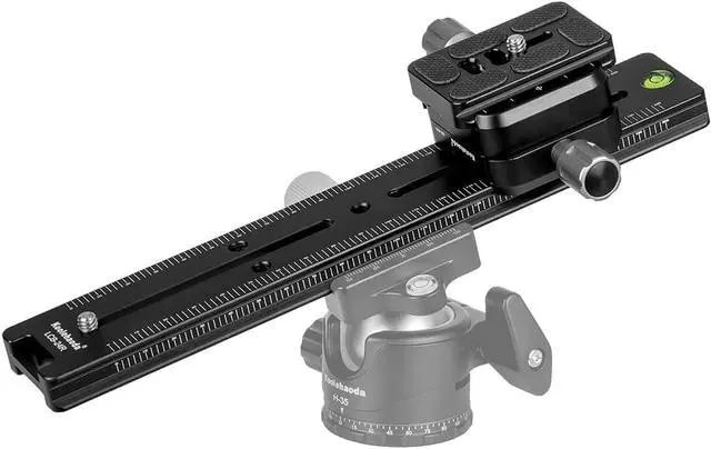 Main image of koolehaoda 240mm Professional Rail Nodal Slide Metal Quick Release Clamp,Dual Dovetail Camera Bracket Mount with Double-Sided Clamp can be Rotated 90°, for Camera with Arca Swiss Compatible