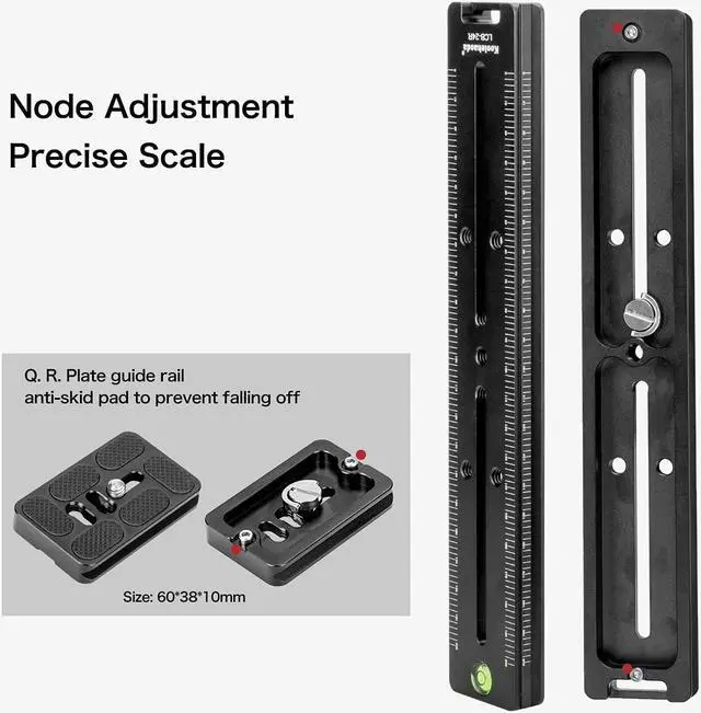 Alt view image 5 of 7 - koolehaoda 240mm Professional Rail Nodal Slide Metal Quick Release Clamp,Dual Dovetail Camera Bracket Mount with Double-Sided Clamp can be Rotated 90°, for Camera with Arca Swiss Compatible