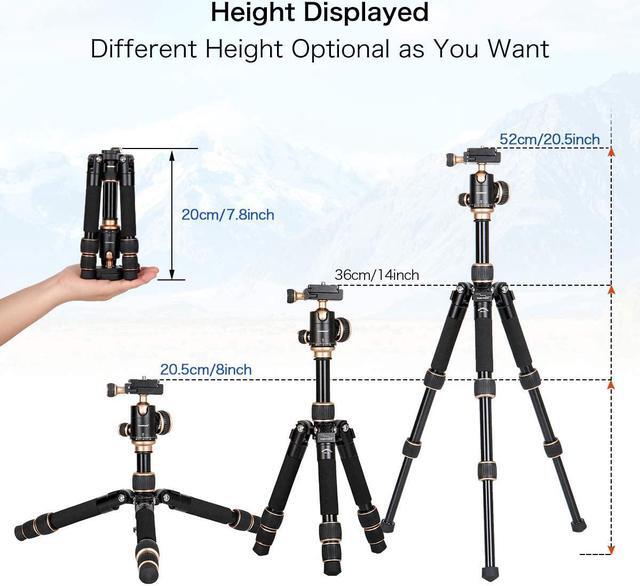 Alt view image 5 of 6 - Koolehaoda Portable Tabletop Mini Tripod,Height Adjustable 8-20inch,Compact Desktop Macro Mini Tripod with Carrying Bag,Weight only 1.5lbs / 0.68kg(KQ-155 Mini Tripod)